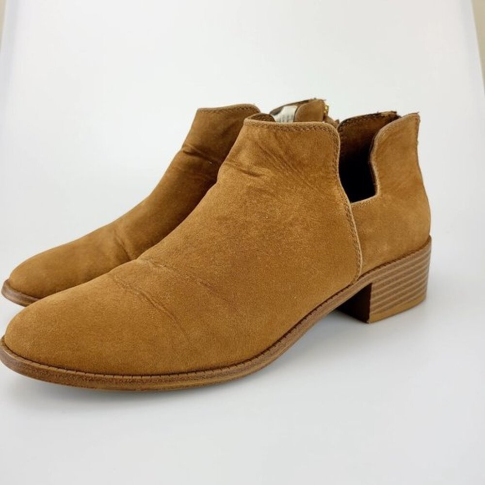 Indie Boho Cutout Booties Womens 8 39 Camel Festival Leather Tassel PULL BEAR